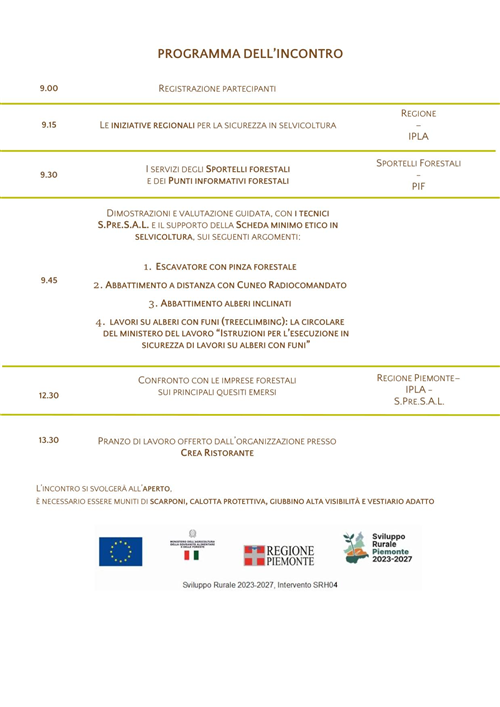 Sicurezza in bosco - Serralunga di crea (AL) giovedì 23 luglio 2026 ore 9:00